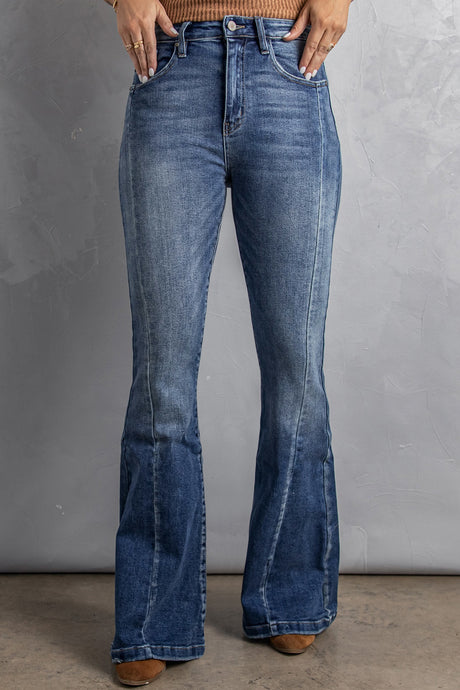 High Waist Flare Jeans with Pockets | Bottoms/Jeans