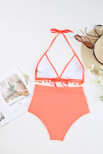 Load image into Gallery viewer, Pink Mesh Insert High waisted swimsuits | Swimwear/High Waisted Swimsuit
