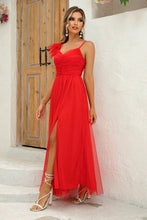 Load image into Gallery viewer, Formal Gown | Asymmetrical Ruched Slit Dress
