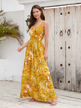 Load image into Gallery viewer, Maxi Dress | Printed Surplice Spaghetti Strap Dress
