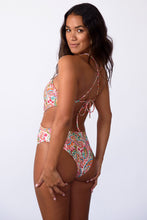 Load image into Gallery viewer, Multicolor Floral Print O-ring Lace-up Backless One Piece Swimsuit | Swimwear/One Piece Swimsuit
