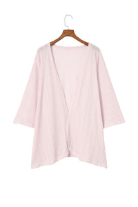 Pink Sheer Lightweight Knit Long Sleeve Cardigan