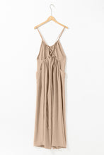 Load image into Gallery viewer, Wide Leg Jumpsuit | Apricot Spaghetti Straps Waist Tie with Pockets
