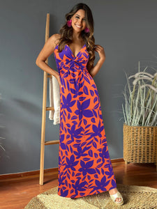 Womens Cami Dress | Twisted Printed V-Neck Cami Dress | maxi dress