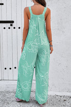 Load image into Gallery viewer, Moonlight Jade Printed Bib Wide Leg Overalls | Bottoms/Jumpsuits &amp; Rompers
