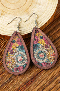 Multicolour Contrast Trim Floral Print Drop Earrings | Accessories/Jewelry