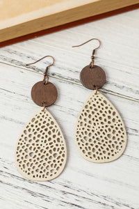 Drop Hook Earrings | Apricot Color-Block Cut-Out