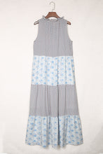 Load image into Gallery viewer, Maxi Dress | Sky Blue Abstract Print Sleeveless Dress
