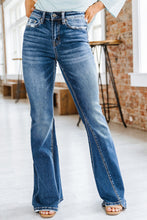 Load image into Gallery viewer, Sky Blue Medium Wash High Rise Flare Jeans | Bottoms/Jeans
