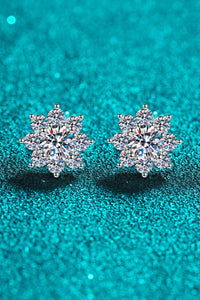 JEWELRY GIVE-AWAY 2024 -1 Carat Moissanite Silver Flower Earrings