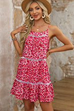 Load image into Gallery viewer, Rose Leopard Print Lace Trim Flared Sundress | Dresses/Mini Dresses
