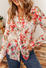 Load image into Gallery viewer, Vibrant Floral Print Chest Pocket Shirt | Tops/Blouses &amp; Shirts
