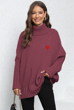 Load image into Gallery viewer, Turtle Neck Long Sleeve Ribbed Sweater
