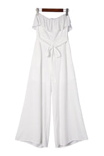 Load image into Gallery viewer, White Ruffled Bandeau Wide Leg Jumpsuit | Bottoms/Jumpsuits &amp; Rompers
