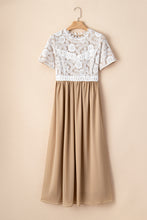 Load image into Gallery viewer, Chiffon Long Dress | Clay Lace Short Sleeve Bodice Dress
