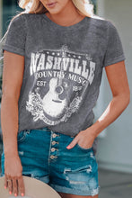 Load image into Gallery viewer, Gray Nashville Music City Graphic Mineral Washed Tee
