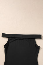 Load image into Gallery viewer, Black Folded Off Shoulder Slim Top | Tops/Tops &amp; Tees
