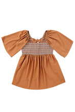 Load image into Gallery viewer, Brown Square Neck Wide Sleeves Flowy Top | Tops/Blouses &amp; Shirts
