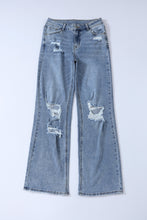 Load image into Gallery viewer, Sky Blue Destroyed Open Knee Wide Leg Jeans
