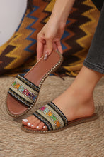 Load image into Gallery viewer, Chestnut Bohemian Pattern Crochet Faux Leather Beach Slippers | Shoes &amp; Bags/Slippers
