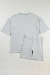 Gray Tunic Top & Slimming Shorts Set