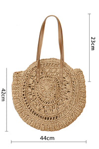 Camel Bohemian Straw Woven Round One Shoulder Bag | Shoes & Bags/Shoulder Bags