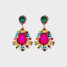 Load image into Gallery viewer, Teardrop Rhinestone Dangle Earrings
