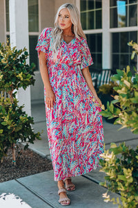 Wrap V Neck Floral Maxi Dress | Dresses/Floral Dresses