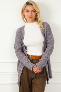 Cable Knit Cardigan | Vintage Button Front