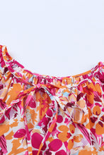 Load image into Gallery viewer, Fiery Red Flutter Sleeves Floral Print Top | Tops/Tops &amp; Tees
