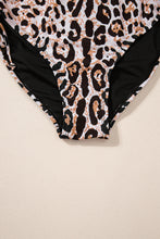 Load image into Gallery viewer, Black Crossed Tie Back Leopard Bikini Swimsuit | Swimwear/Bikinis
