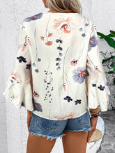 Load image into Gallery viewer, Ruffled Top | Printed V-Neck Half Sleeve Blouse
