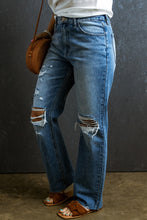 Load image into Gallery viewer, Blue Jeans | Distressed Raw Hem Blue Jeans with Pockets | Blue Jeans
