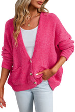 Load image into Gallery viewer, Rose Buttons Front Pocketed Sweater Cardigan | Tops/Sweaters &amp; Cardigans
