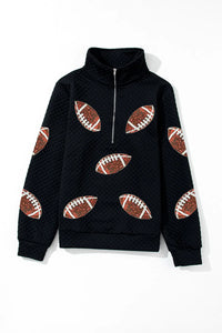 Sequin Football Long Sleeve Sweatshirt