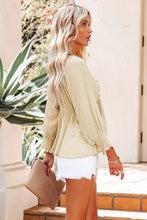 Load image into Gallery viewer, Khaki Textured Tie Front Peplum Blouse | Tops/Blouses &amp; Shirts
