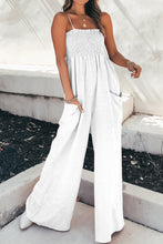 Load image into Gallery viewer, Womens Jumpsuit | Smocked Spaghetti Strap Wide Leg Jumpsuit | jumpsuit
