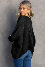 Load image into Gallery viewer, Black Buttons Front Pocketed Sweater Cardigan | Tops/Sweaters &amp; Cardigans
