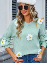 Load image into Gallery viewer, Flower Style Sweater | Round Neck Long Sleeves
