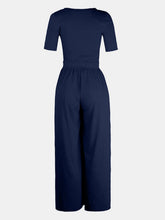 Load image into Gallery viewer, Womens Jumpsuit | Scoop Neck Short Sleeve Jumpsuit | jumpsuit
