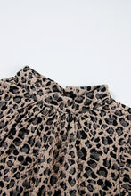 Load image into Gallery viewer, Ruffle Sleeve Top | Khaki Animal Print Blouse
