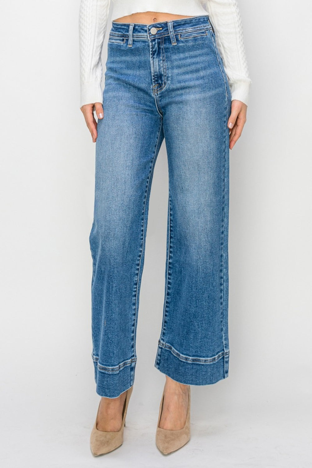 RISEN Wide Leg Jeans | Full Size High Rise Jeans