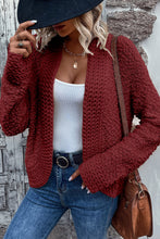 Load image into Gallery viewer, Fiery Red Popcorn Knit Open Front Cardigan
