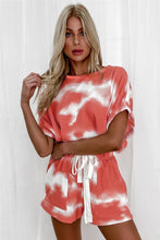 Load image into Gallery viewer, Womens Short Set-Tie-Dye Round Neck Top and Shorts Set
