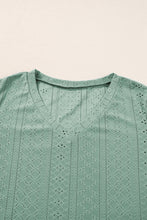 Load image into Gallery viewer, Petal Sleeve Blouse | Laurel Green Jacquard V Neck Blouse
