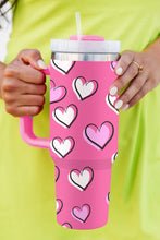 Load image into Gallery viewer, Rose Red Valentines Heart Printed Thermos Cup with Handle 40oz | Accessories/Tumblers
