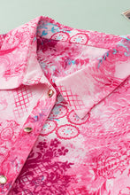 Load image into Gallery viewer, Rose Baroque Floral Roll-tab Sleeve Shirt | Tops/Blouses &amp; Shirts
