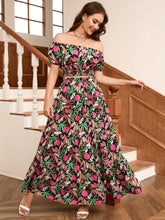 Load image into Gallery viewer, Floral Off-Shoulder Top and Maxi Skirt Set
