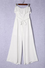 Load image into Gallery viewer, White Ruffled Bandeau Wide Leg Jumpsuit | Bottoms/Jumpsuits &amp; Rompers
