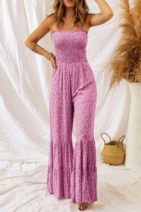 Womens Jumpsuit-Smocked Printed Wide Strap Jumpsuit | jumpsuit